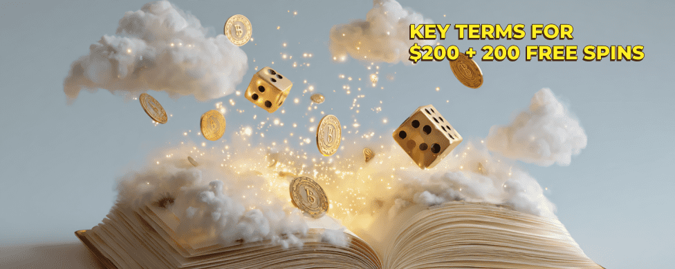Key terms for $200 no deposit bonus 200 free spins promo
